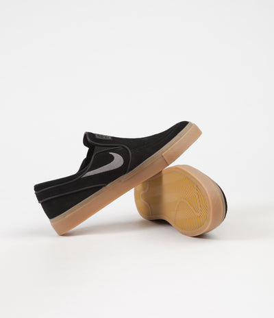 Nike SB Stefan Janoski Slip On Shoes in Black and Gunsmoke and Gum Light Brown