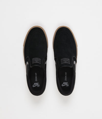 Nike SB Stefan Janoski Slip On Shoes in Black and Gunsmoke and Gum Light Brown