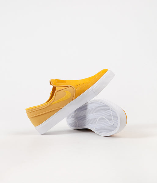 Nike sb janoski yellow  and  white canvas slip-on skate shoes Clearance