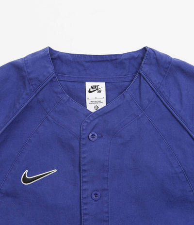 Nike SB x MLB Baseball Jersey in Deep Royal Blue and White