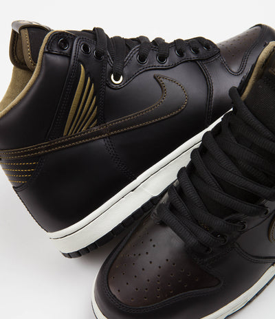 Nike SB x Pawnshop Dunk High OG Shoes in Black and Black and Metallic Gold
