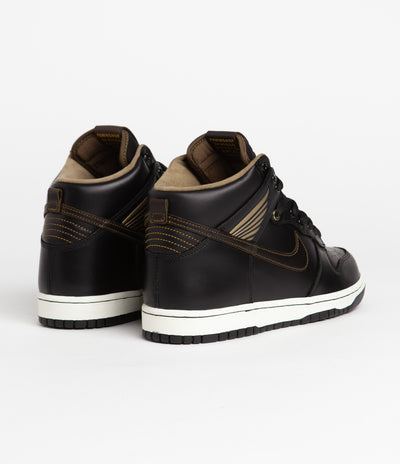 Nike SB x Pawnshop Dunk High OG Shoes in Black and Black and Metallic Gold