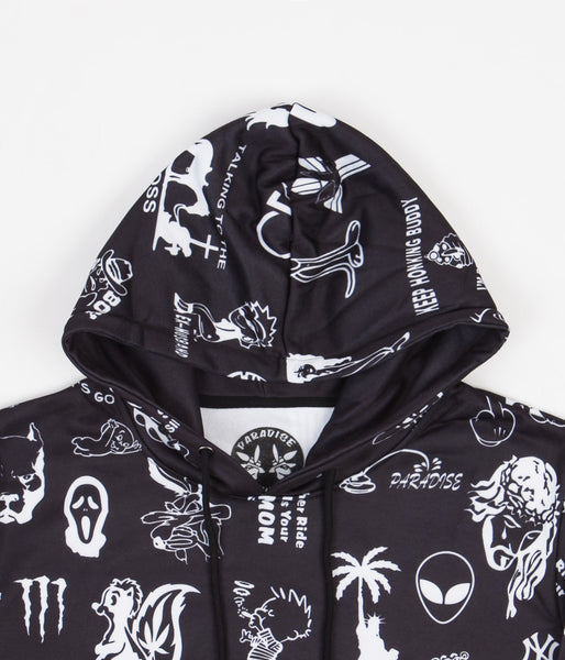 Paradise NYC Decal Hell Hoodie - Black | Flatspot