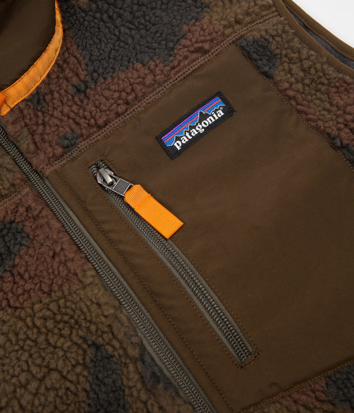 Patagonia Classic Retro X Vest Bunker Camo Cargo Green Flatspot