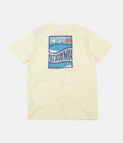 Patagonia Cosmic Peaks Organic T Shirt Resin Yellow Flatspot