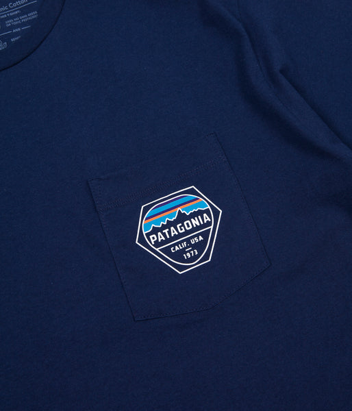 Patagonia Fitz Roy Hex Organic Pocket T Shirt Classic Navy Flatspot