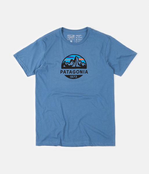 Patagonia Fitz Roy Scope Organic T Shirt Woolly Blue