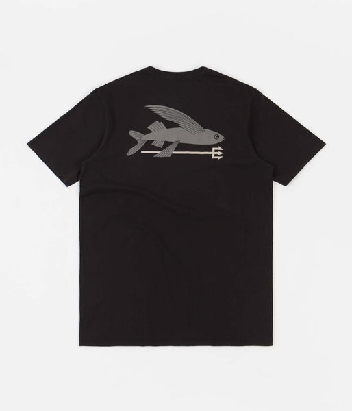 Patagonia Flying Fish Organic T Shirt Black Flatspot