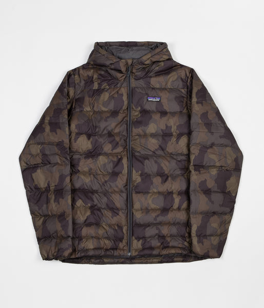 Patagonia Hi Loft Down Hoody Jacket Bunker Camo Ink Black Flatspot