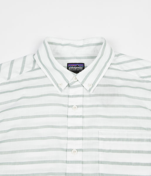 Patagonia Lightweight Bluffside Shirt Terrain Stripe Celadon Flatspot