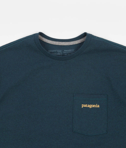 Patagonia Line Logo Ridge Pocket Responsibili Tee T Shirt Dark Borea Flatspot