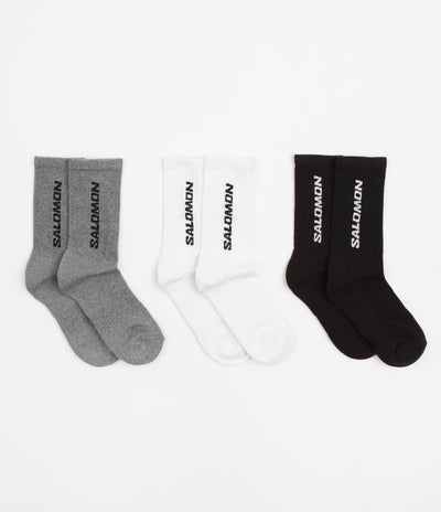 Salomon Everyday Crew Socks (3 Pack) - Black / White / Med Grey Melange