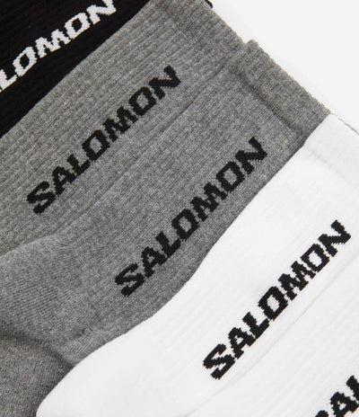 Salomon Everyday Crew Socks (3 Pack) - Black / White / Med Grey Melange