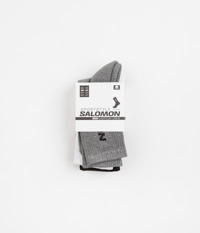 Salomon Everyday Crew Socks (3 Pack) - Black / White / Med Grey Melange