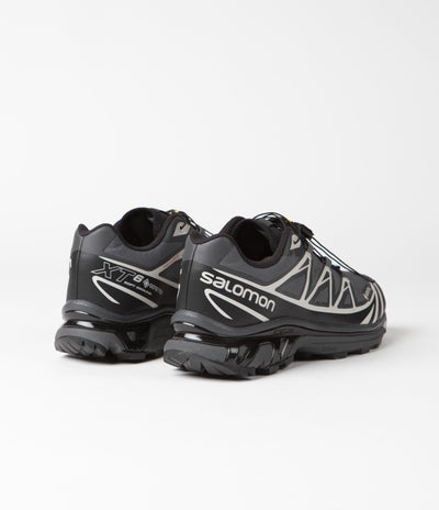 Salomon XT-6 GTX Shoes in Black and Ebony / Lunar Rock