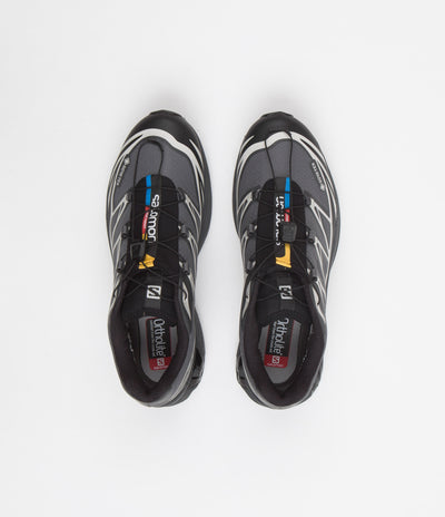 Salomon XT-6 GTX Shoes in Black and Ebony / Lunar Rock