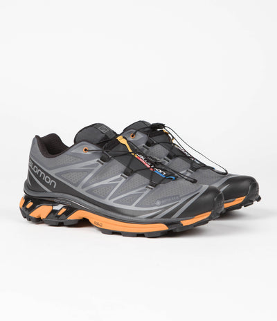 Salomon XT-6 GTX Utility Shoes in Black and Ebony / Marmalade
