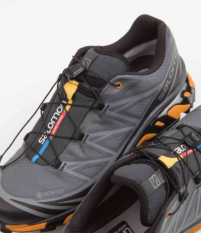 Salomon XT-6 GTX Utility Shoes in Black and Ebony / Marmalade