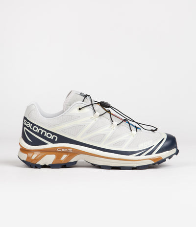 Salomon XT-6 Shoes in Lunar Rock and Dark Sapphire / Rubber