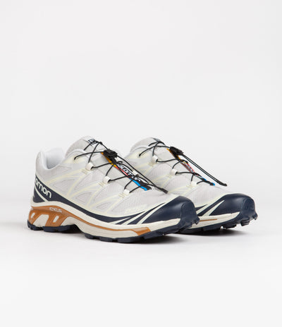 Salomon XT-6 Shoes in Lunar Rock and Dark Sapphire / Rubber