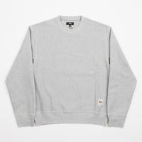 Stussy Contrast Stitch Label Crewneck Sweatshirt in Grey Heather thumbnail