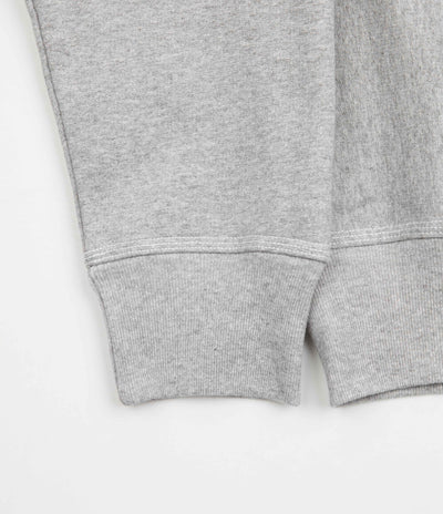 Stussy Contrast Stitch Label Crewneck Sweatshirt in Grey Heather