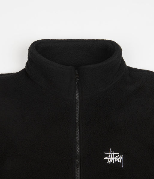 Stussy Half Zip Mock Neck Fleece Black Flatspot