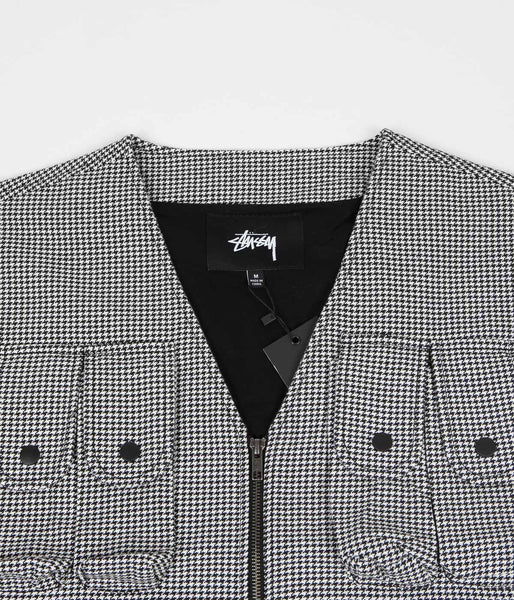 お歳暮 2024 Vest Work Houndstooth Stussy - Flatspot | Houndstooth トップス