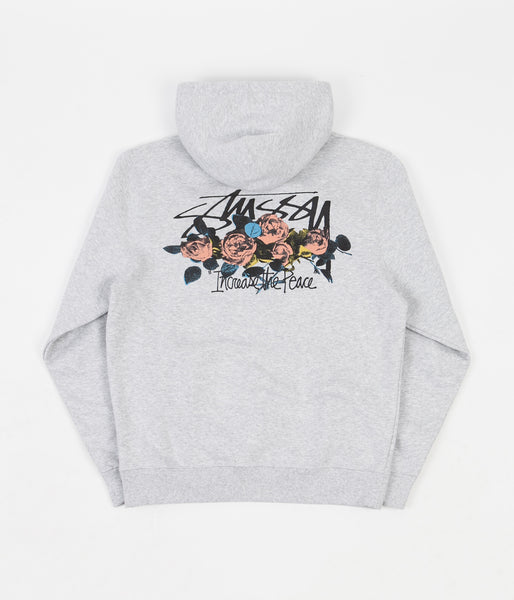 Stussy ITP Roses Hoodie Ash Heather Flatspot