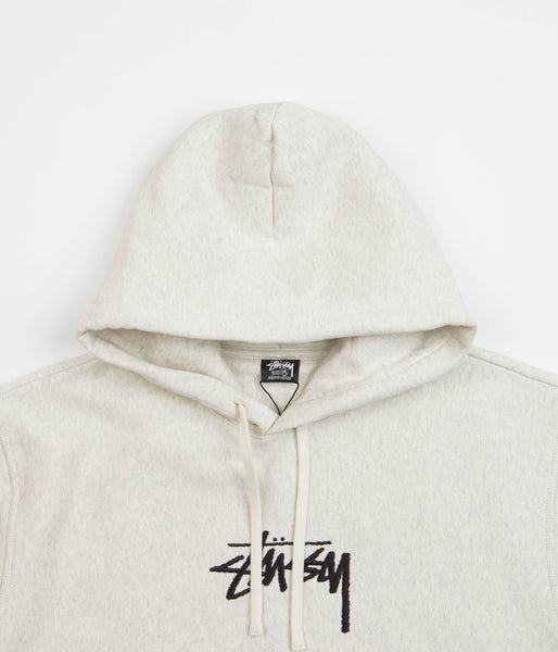 Stussy Stock Logo Applique Hoodie Ash Heather Flatspot