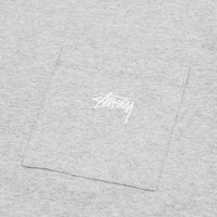 Stussy Stock Logo Pocket T-Shirt in Grey Heather B12B thumbnail