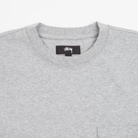 Stussy Stock Logo Pocket T-Shirt in Grey Heather B12B thumbnail