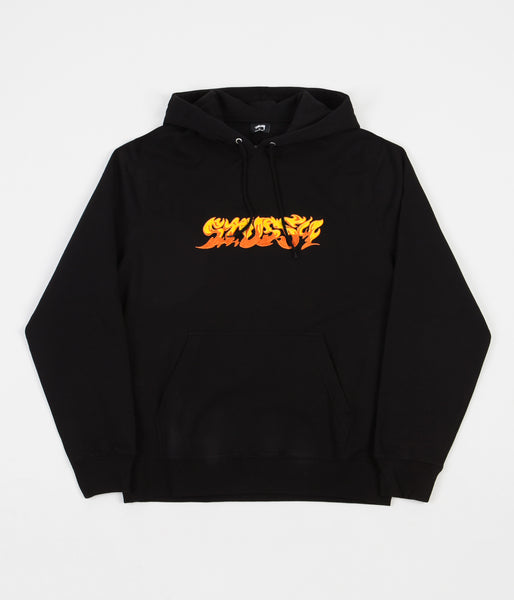 ★送料・関税込★Stussy★FLAMES HOOD フーディ★ Stussy - Flames Logo-Print Cotton-Blend Jersey Hoodie
