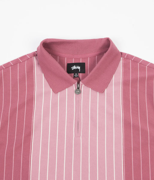 Stussy Khit Stripe Polo (pink) - メルカリ
