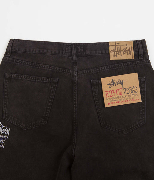 Stussy Washed Canvas Big Ol Jeans - Black