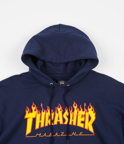 Thrasher Flame Logo Hoodie - Navy