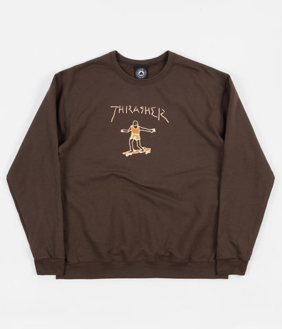 Thrasher Gonz Crewneck Sweatshirt - Dark Chocolate | Flatspot
