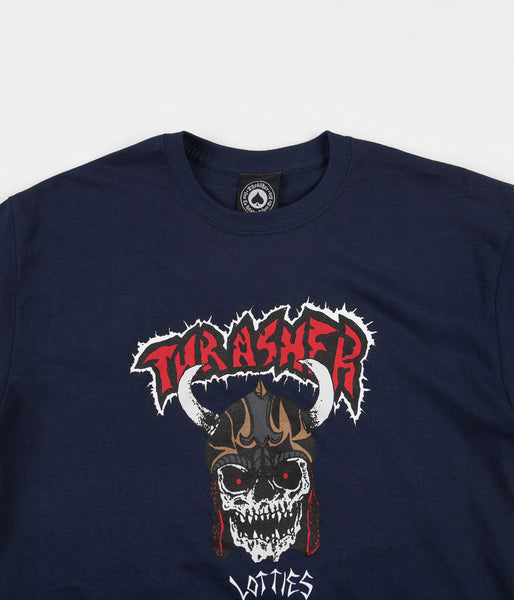 Thrasher Outlined Crewneck Navy Orange Men's