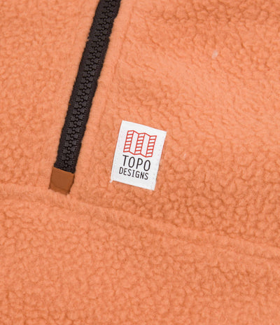Topo Designs Womens Mountain Pullover Fleece - Rust / Brick