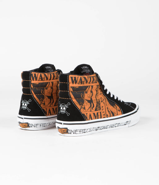 Vans Skate SK8-Hi Shoes - (One Piece Wanted Nami) Orange Vans Skate SK8-Hi Shoes - (One Piece Wanted Nami) Orange