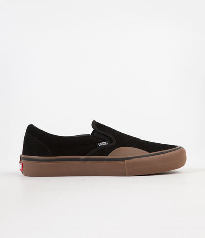 Vans Slip On Pro Shoes in (Rubber) Black and Gum