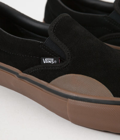 Vans Slip On Pro Shoes in (Rubber) Black and Gum