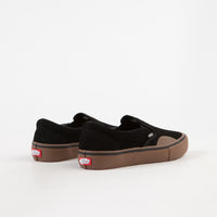 Vans Slip On Pro Shoes in (Rubber) Black and Gum thumbnail