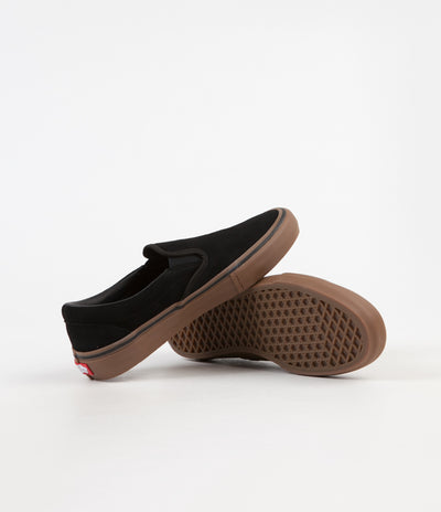 Vans Slip On Pro Shoes in (Rubber) Black and Gum