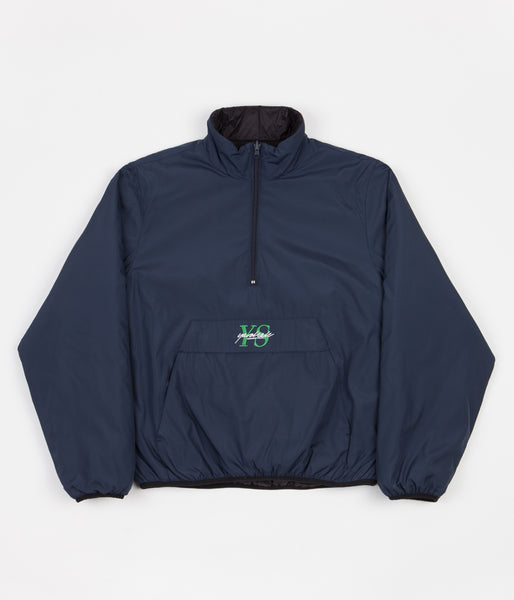 Yardsale Reversible Half-Zip Puffer Jacket - Navy / Black | flatspot