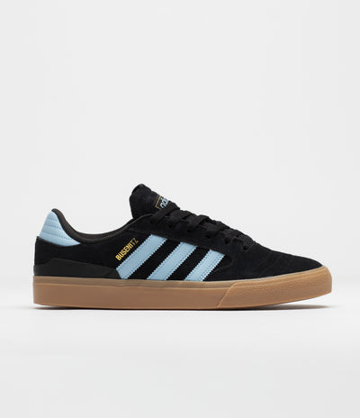 Adidas Busenitz Vulc II Shoes in Core Black and Clear Sky / Gum4