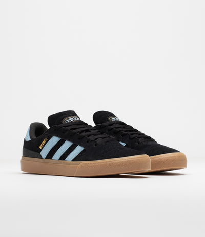 Adidas Busenitz Vulc II Shoes in Core Black and Clear Sky / Gum4