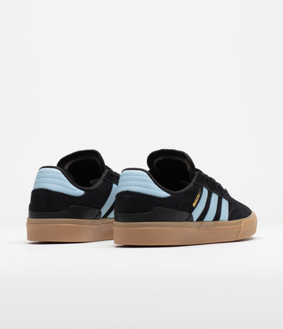 Adidas Busenitz Vulc II Shoes in Core Black and Clear Sky / Gum4