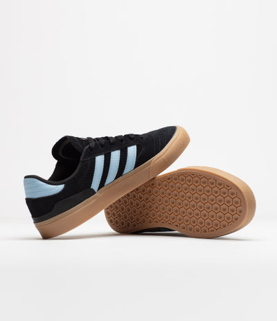 Adidas Busenitz Vulc II Shoes in Core Black and Clear Sky / Gum4