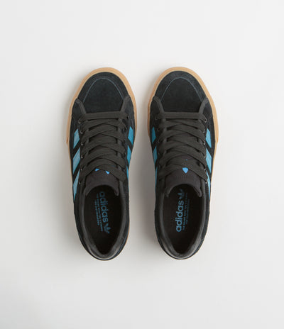Adidas Court TNS Premiere Shoes in Core Black and Lucid Ray Blue / Gum4